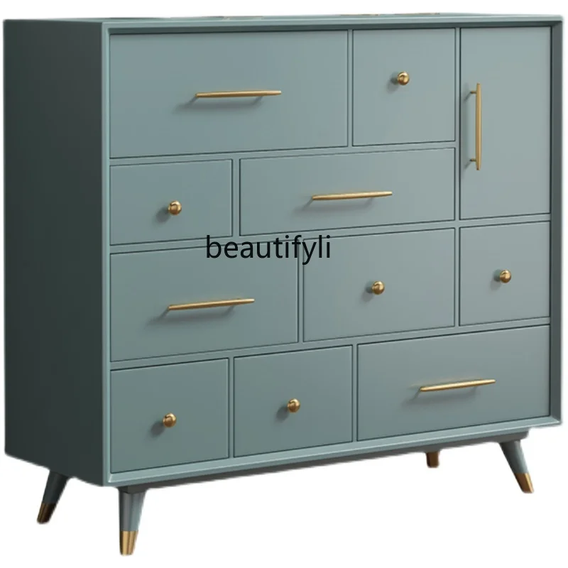 

Light Luxury Solid Wood Bedroom Storage Drawer Chest ofDrawers American-Style Storage Living Room Entrance Hallway Curio Cabinet