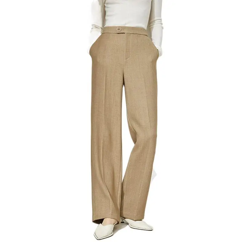 Winter High Waist Wide Leg Pants For Women Minimalism Office Ladies Elegant Solid Suit Pant Female Casual Simple Brown Trousers
Winter High Waist Wide Leg Pants For Women Minimalism Office Ladies Elegant Solid Suit Pant Female Casual Simple Brown Trousers