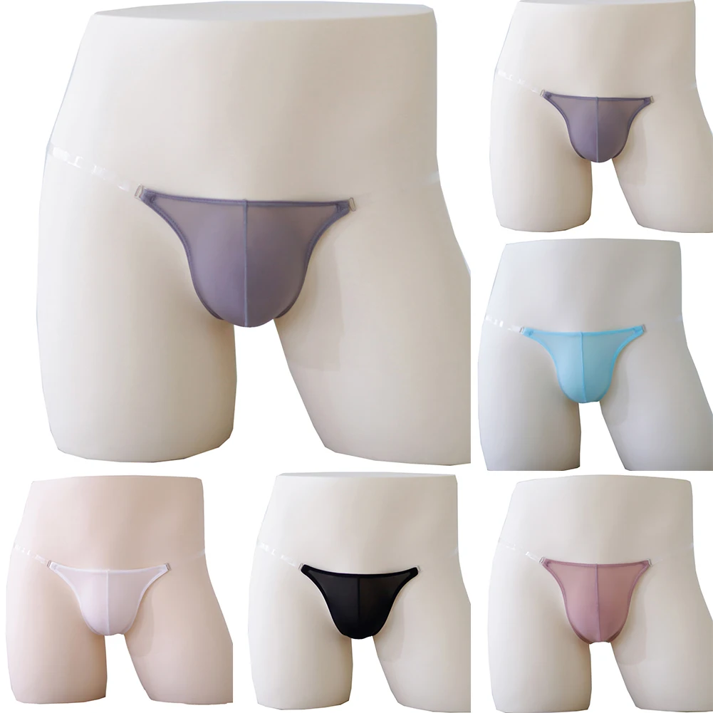 Mens Sexy Ice Silk G-Strings Bulge Pouch Seamless Underwear Transparent Side Panties Low Rise T-back Thongs Thin Breath Lingerie
Mens Sexy Ice Silk G-Strings Bulge Pouch Seamless Underwear Transparent Side Panties Low Rise T-back Thongs Thin Breath Lingerie