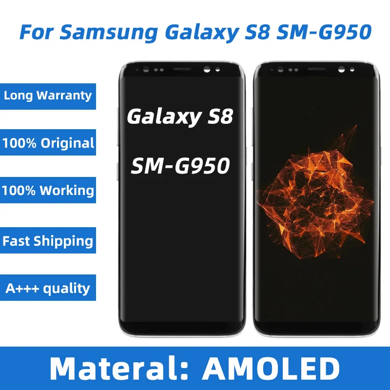 Original S8 G950 LCD Super Amoled Display For SAMSUNG Galaxy S8 G950F G950U LCD With Frame Touch Screen Digitizer Assembly
Original S8 G950 LCD Super Amoled Display For SAMSUNG Galaxy S8 G950F G950U LCD With Frame Touch Screen Digitizer Assembly