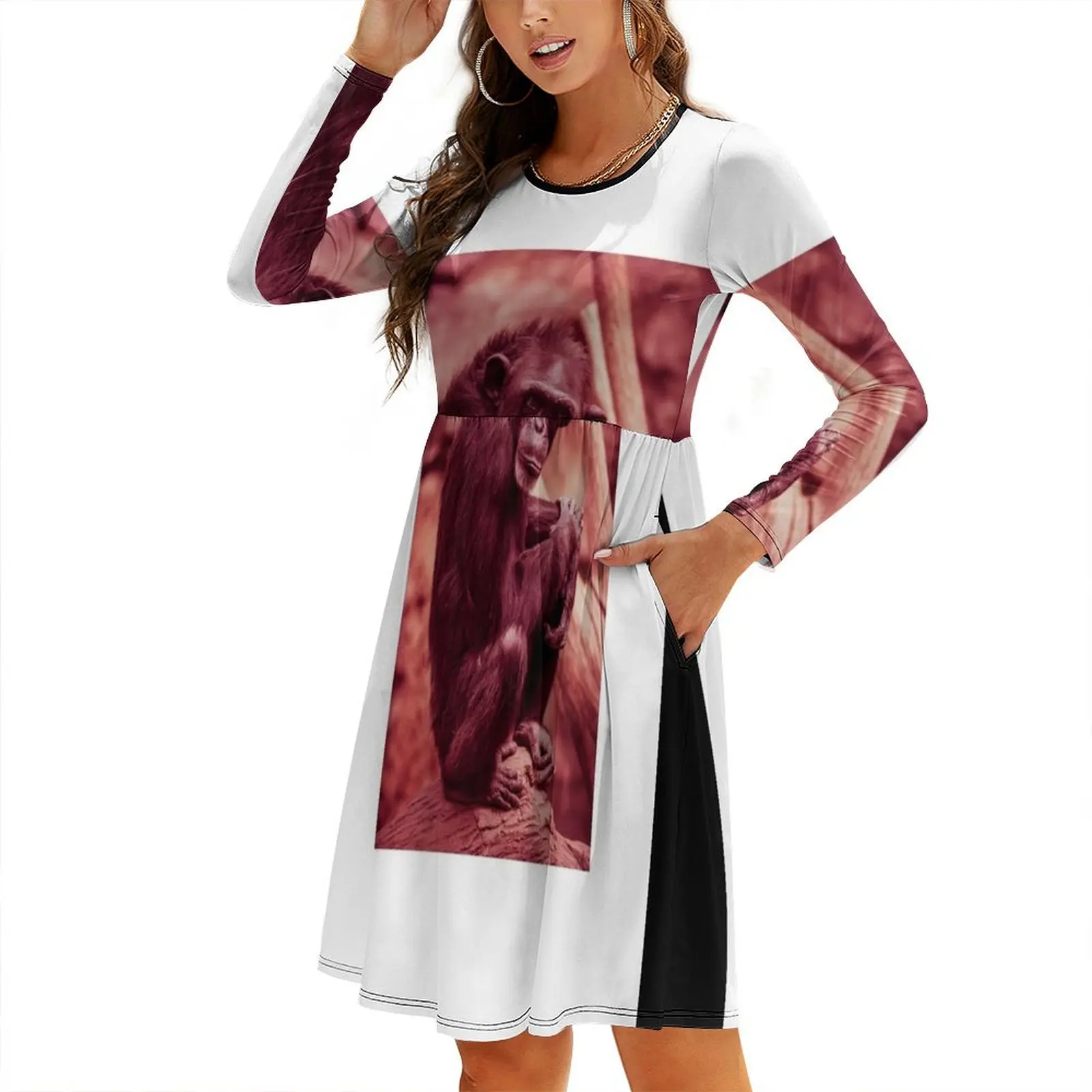 Chimpanzee Round Neck Baggy Dress party dresses woman festival outfit women beach dress purple dress
Chimpanzee Round Neck Baggy Dress party dresses woman festival outfit women beach dress purple dress