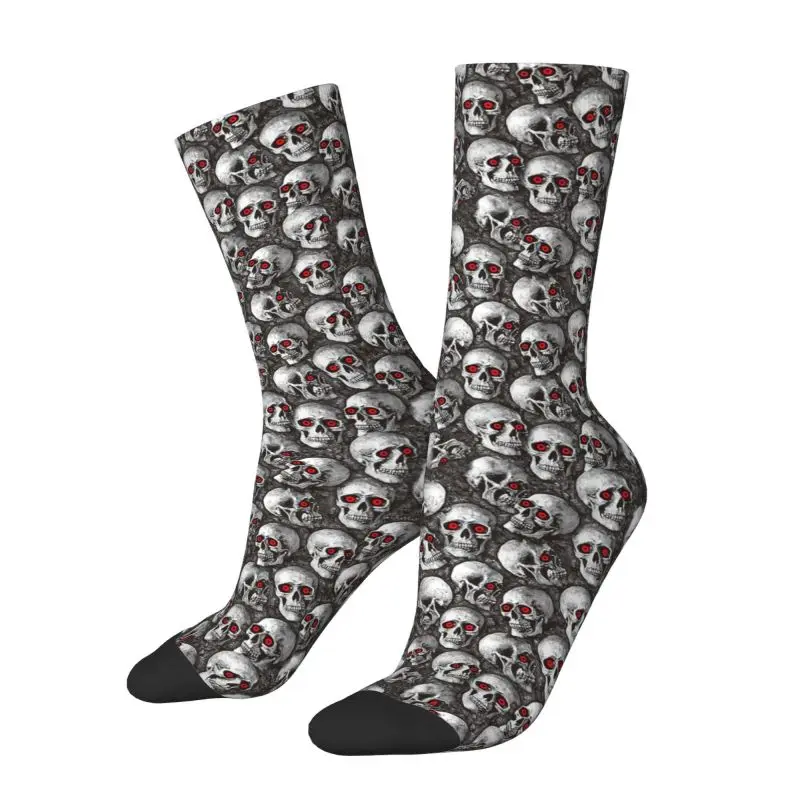 

Fun Printing Gothic Skull Pattern Socks for Men Women Stretch Summer Autumn Winter Halloween Occult Skeleton Crew Socks