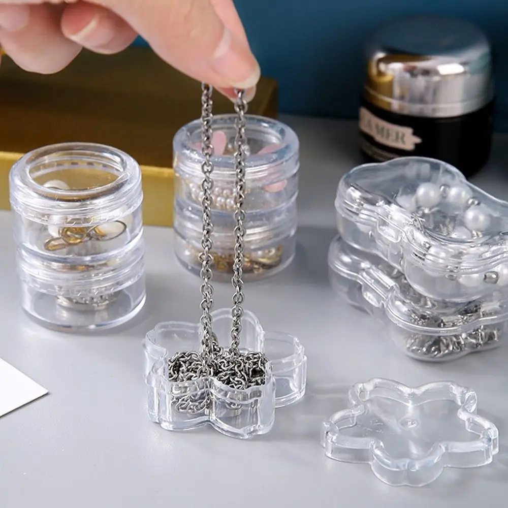 

Пластиковая коробка для серег и колец, многофункциональная прозрачная мини-шкатулка для ювелирных украшений, портативная шкатулка для хранения ювелирных украшений