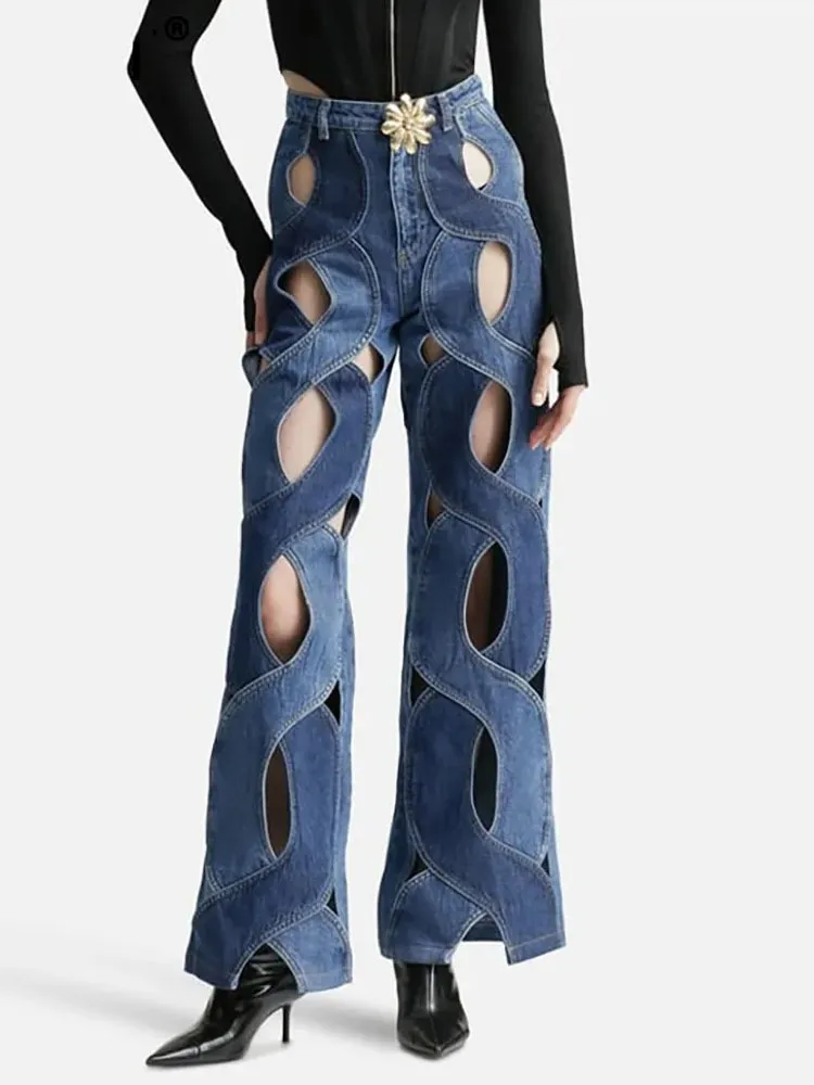 LJHLJX Fashion Women Jeans High Waist Cross Contrast Color Hollow Out Metal Button Straight Denim Pants Summer 2023 New AH172
LJHLJX Fashion Women Jeans High Waist Cross Contrast Color Hollow Out Metal Button Straight Denim Pants Summer 2023 New AH172