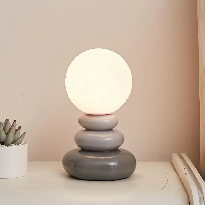

Bedroom Bedside Lamp Creative Nordic Personalized Stacked Stone Night Lights Living Room Atmosphere Light