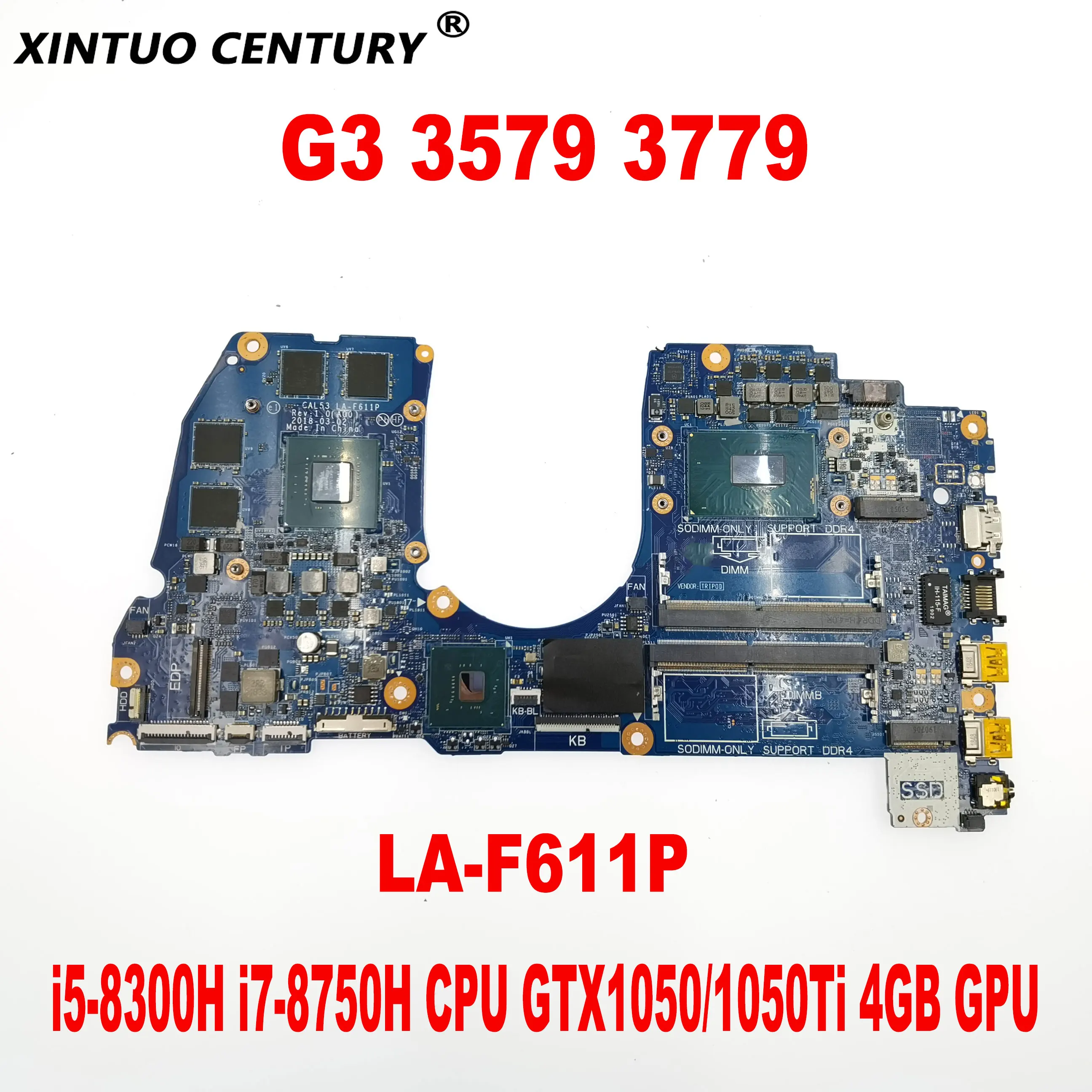 Оригинальная материнская плата CAL53 для ноутбука Dell Inspiron G3 3579 3779 с LA-F611P i7-8750H CPU GTX1050/1050Ti 4 Гб GPU DDR4 протестирована
Оригинальная материнская плата CAL53 для ноутбука Dell Inspiron G3 3579 3779 с LA-F611P i7-8750H CPU GTX1050/1050Ti 4 Гб GPU DDR4 протестирована
