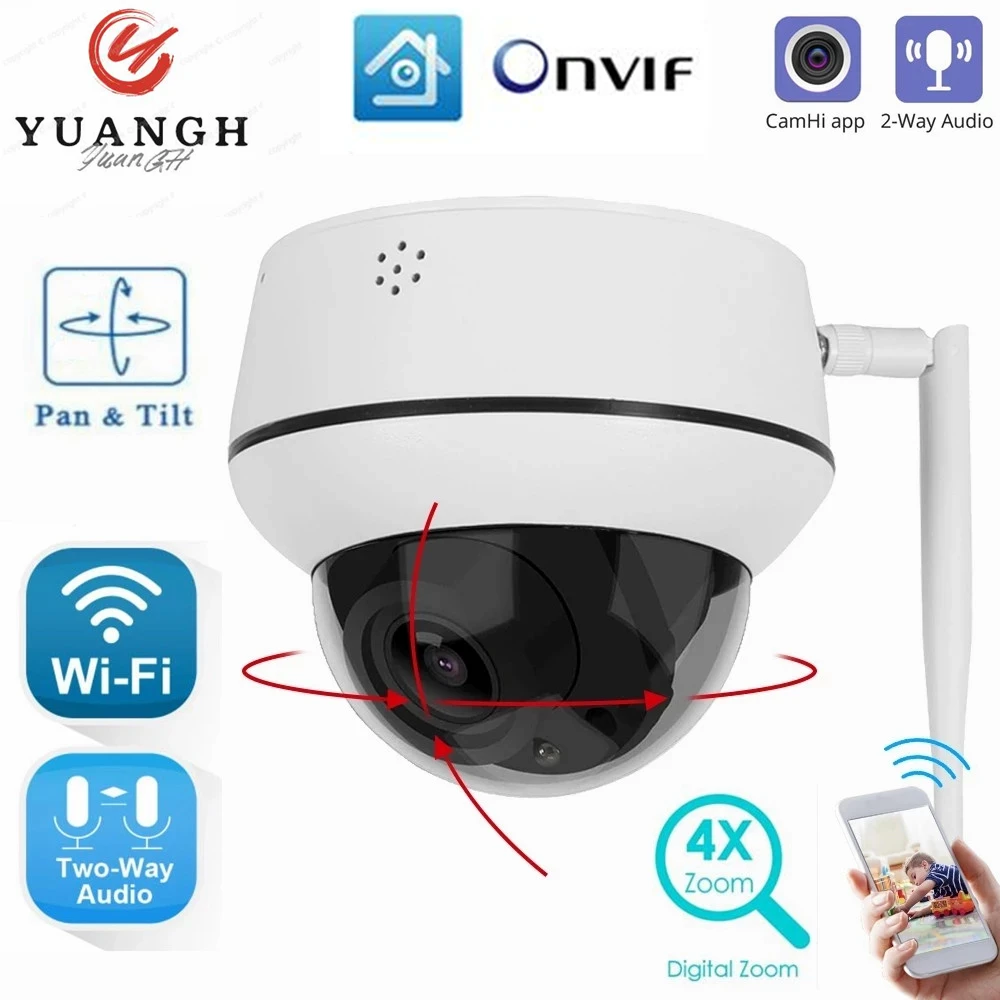 5MP CamHi WIFI MINI PTZ IP Camera Outdoor Security Protection Two Ways Audio Wireless Waterproof Speed Dome CCTV Camera
5MP CamHi WIFI MINI PTZ IP Camera Outdoor Security Protection Two Ways Audio Wireless Waterproof Speed Dome CCTV Camera