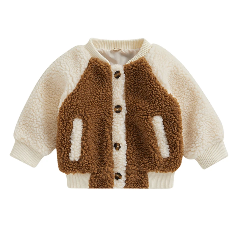 Toddler Fleece Winter Coat Casual Contrast Color Long Sleeve Jacket Button Cardigan for Infant Baby Spring Fall Outwear
Toddler Fleece Winter Coat Casual Contrast Color Long Sleeve Jacket Button Cardigan for Infant Baby Spring Fall Outwear