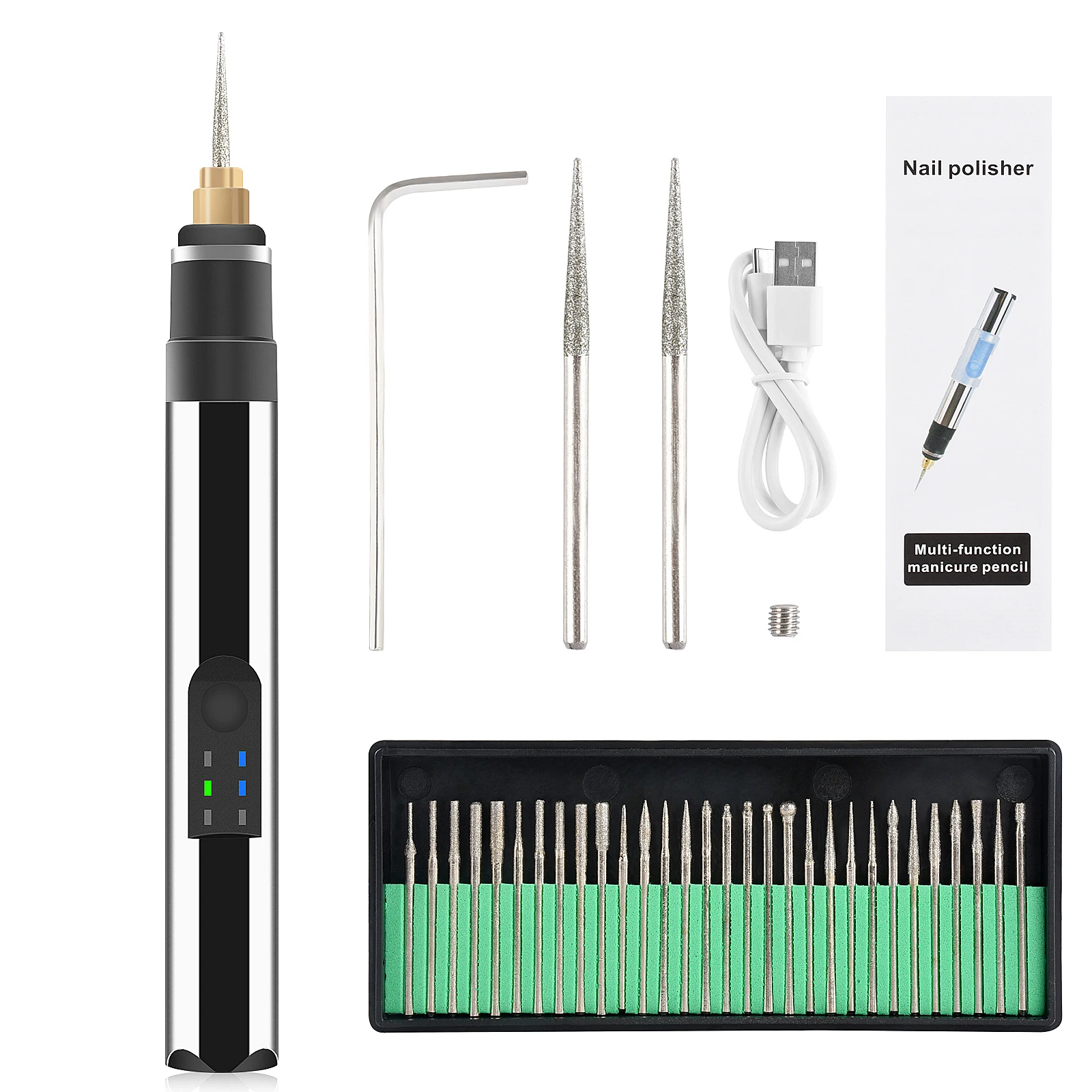 Electric Engraving Pen Rechargeable Speed Regulation Nail Machine Metal Lettering Marking Machine Dual-use Electric Grinding Pen
Electric Engraving Pen Rechargeable Speed Regulation Nail Machine Metal Lettering Marking Machine Dual-use Electric Grinding Pen
