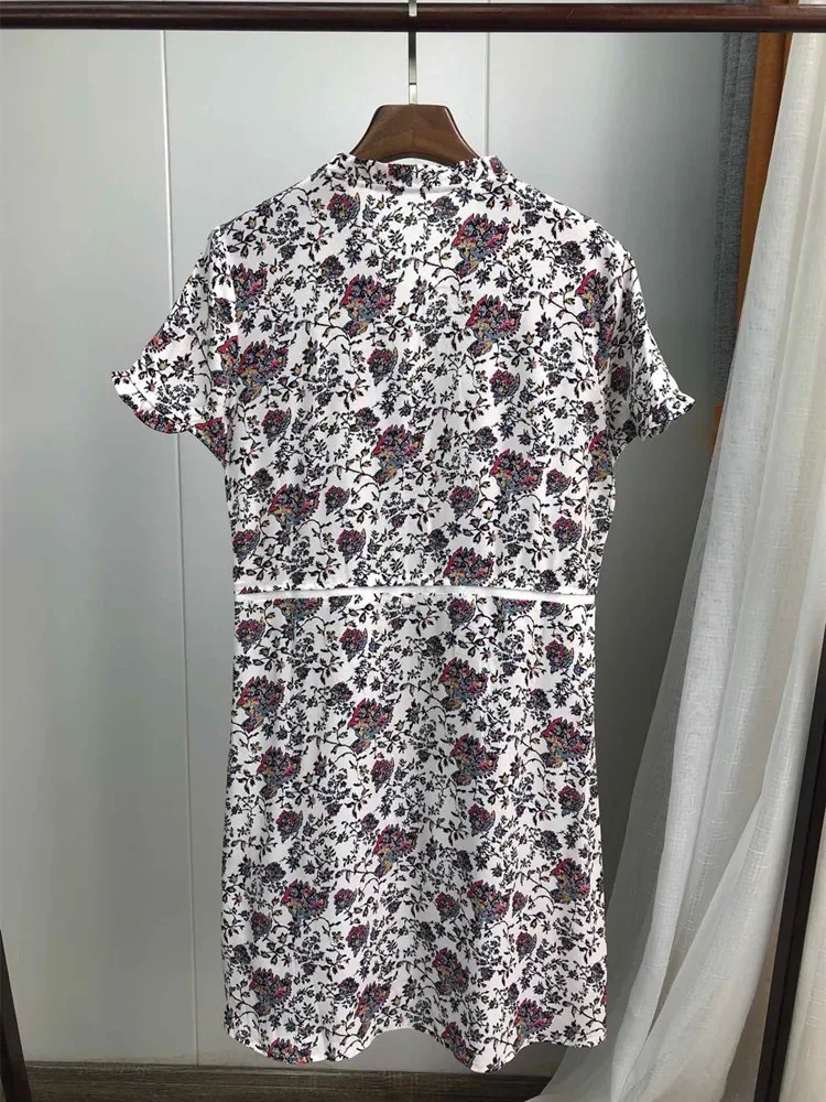 Women's Dress 2023 New 100% Viscose Floral Print Lace-up V-neck Elastic Waist Vintage Short Sleeve Mini Robe
Women's Dress 2023 New 100% Viscose Floral Print Lace-up V-neck Elastic Waist Vintage Short Sleeve Mini Robe