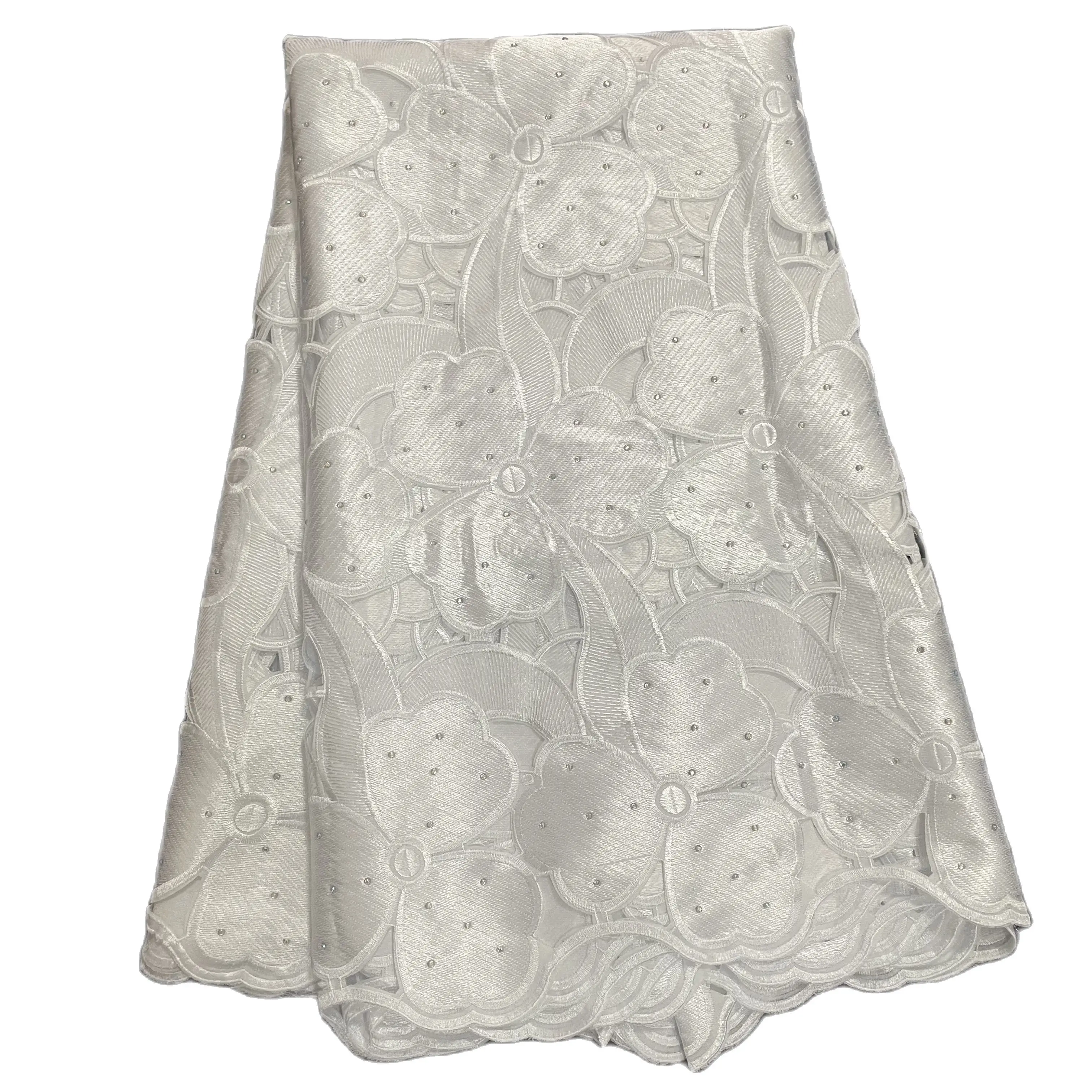 High Quality Nigerian Handcut Cotton Lace Fabric African Swiss Voile Cotton Lace 5Yards Embroidery Big Lace Pure White LACE
High Quality Nigerian Handcut Cotton Lace Fabric African Swiss Voile Cotton Lace 5Yards Embroidery Big Lace Pure White LACE