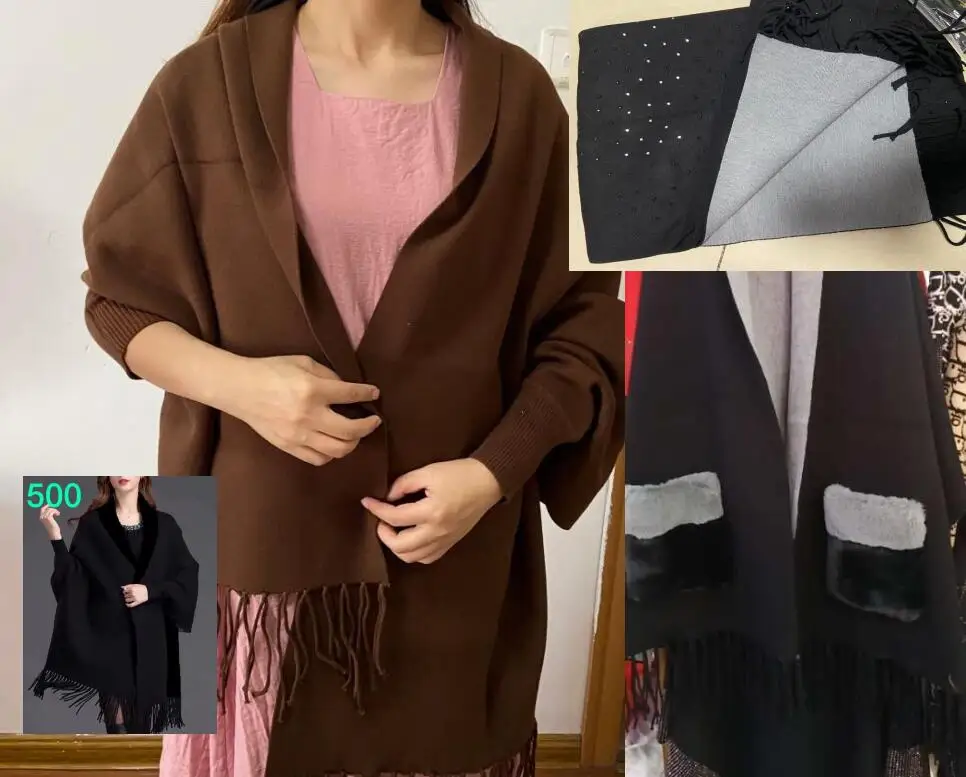 3 Style Israel Client Black Grey Velvet Autumn Street Wear Cloak Loose Cape Knitted Diamond Poncho Women Cardigan Tassel Coat
3 Style Israel Client Black Grey Velvet Autumn Street Wear Cloak Loose Cape Knitted Diamond Poncho Women Cardigan Tassel Coat