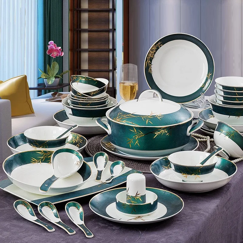 Jingdezhen Ceramic tableware household dishes set gifts wholesale European bone china microwave Phnom Penh dishes set
Jingdezhen Ceramic tableware household dishes set gifts wholesale European bone china microwave Phnom Penh dishes set