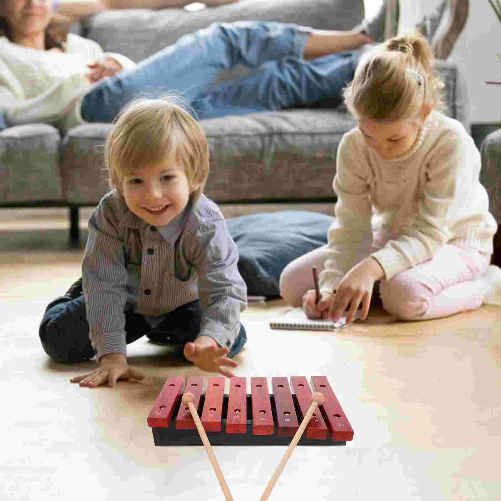 

Eight-note Piano 8 Notes Xylophone Musical Instruments Hand Knocking Toys Sticks Wooden for Toddler Percussion Kids