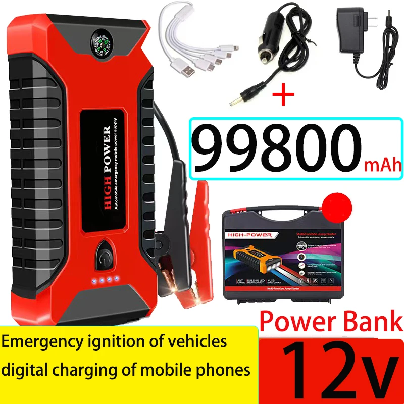 Car Starter Starter Starter Device Battery, 99800mAh, Emergency Booster for Car Starter, USB Mobile Phone Charging Bank Lighting
Car Starter Starter Starter Device Battery, 99800mAh, Emergency Booster for Car Starter, USB Mobile Phone Charging Bank Lighting