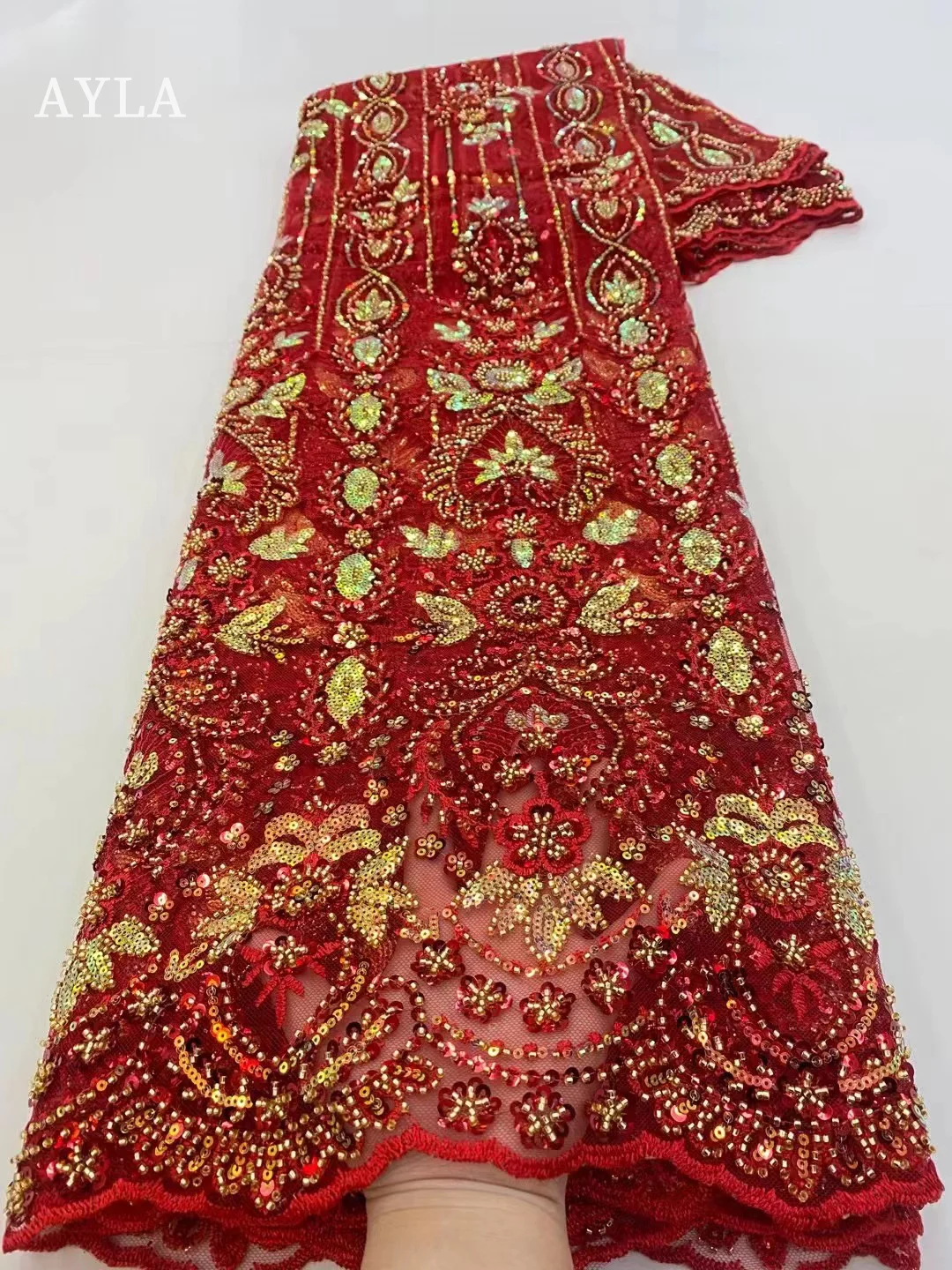 Latest Lace Fabric High Quality 2023 French Embroidery Beaded Lace Fabric African Nigerian Sequins Tulle Lace Fabric for Sewing
Latest Lace Fabric High Quality 2023 French Embroidery Beaded Lace Fabric African Nigerian Sequins Tulle Lace Fabric for Sewing