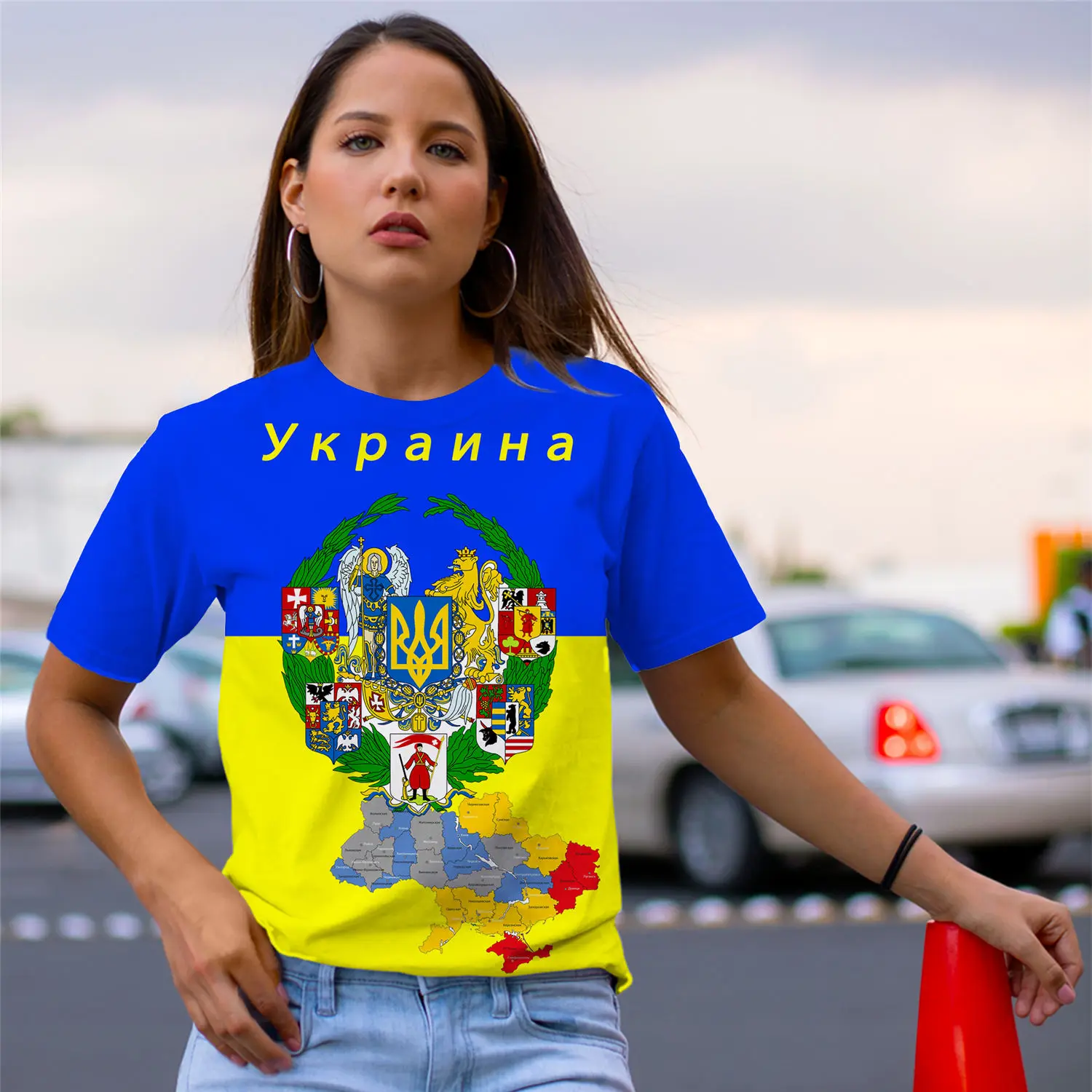Ukraine Flag Print Women T Shirt Hot Ukraine Summer Top Ladies T Shirt Graphic Female Tee T-Shirt Womens Clothing
Ukraine Flag Print Women T Shirt Hot Ukraine Summer Top Ladies T Shirt Graphic Female Tee T-Shirt Womens Clothing