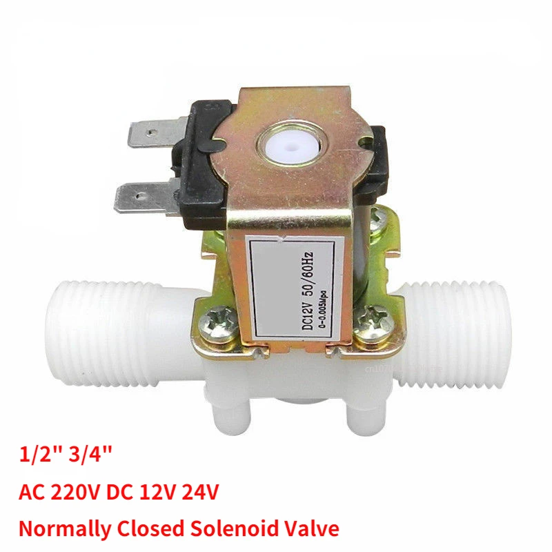 AC 220V DC 12V 24V 1/2" 3/4" Plastic Electric Normally Closed Solenoid Valve Magnetic Water Air Pressure Controller Switch
AC 220V DC 12V 24V 1/2" 3/4" Plastic Electric Normally Closed Solenoid Valve Magnetic Water Air Pressure Controller Switch