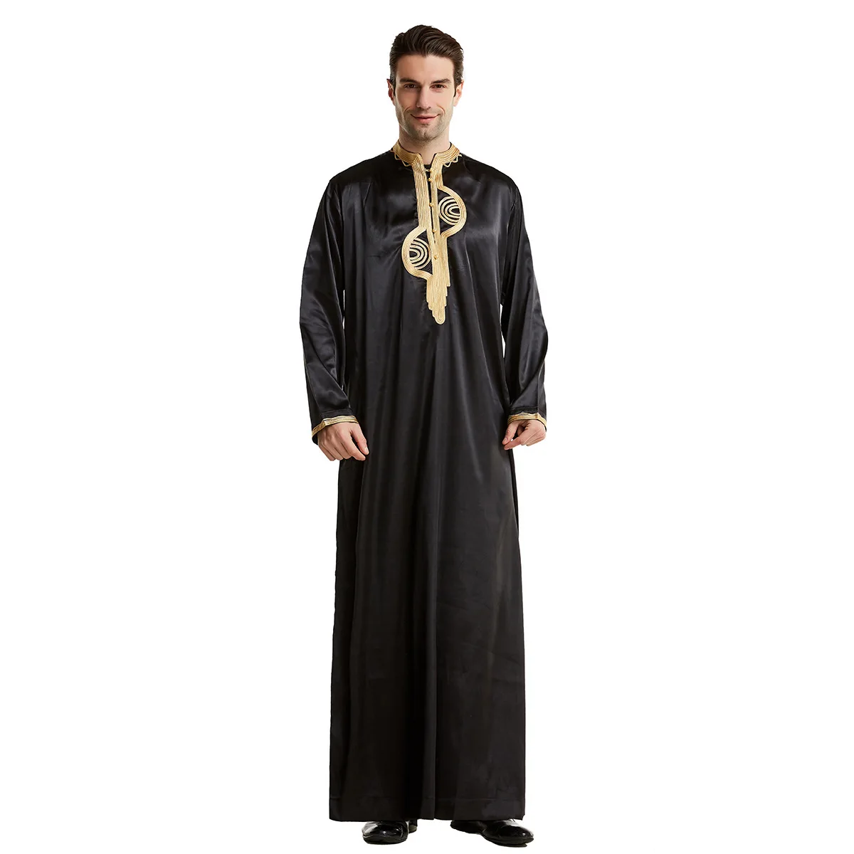 Middle Eastern Muslim Man's Jubba Thobe Fashion Islamic Arab Male Standing Collar Embroidered Silk Robes 2023 New Casual Kaftan
Middle Eastern Muslim Man's Jubba Thobe Fashion Islamic Arab Male Standing Collar Embroidered Silk Robes 2023 New Casual Kaftan