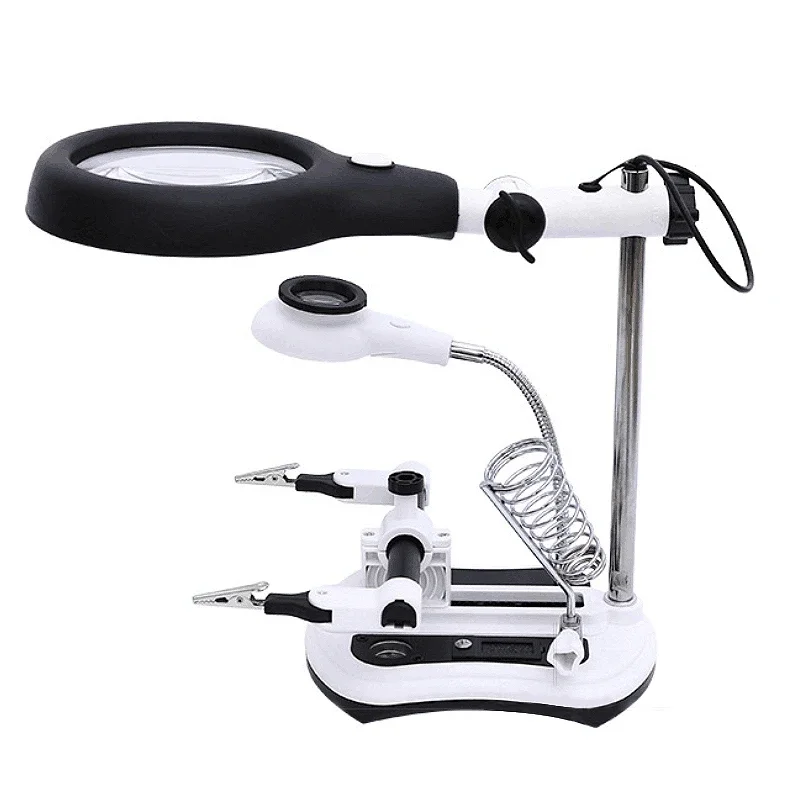 Welding Magnifying Glass with LED Light 2.5X-10X lens Auxiliary Clip Loupe Desktop Magnifier Third Hand Soldering Tool
Welding Magnifying Glass with LED Light 2.5X-10X lens Auxiliary Clip Loupe Desktop Magnifier Third Hand Soldering Tool