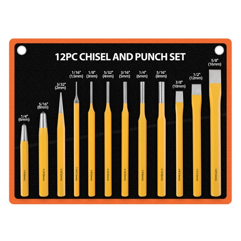 12-Piece Punching Set Masonry Chisel Flat Cylinder Punching Set Durable Easy To Use
12-Piece Punching Set Masonry Chisel Flat Cylinder Punching Set Durable Easy To Use