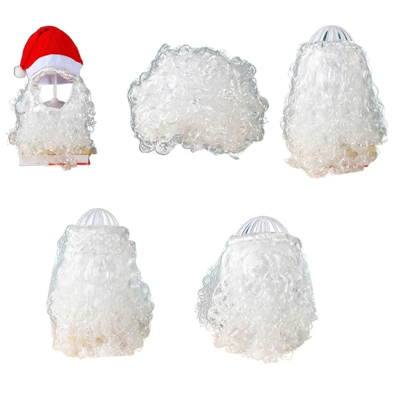 

Adult White Santa Beard for FACIAL Hair Christmas Halloween Dress Up Costu