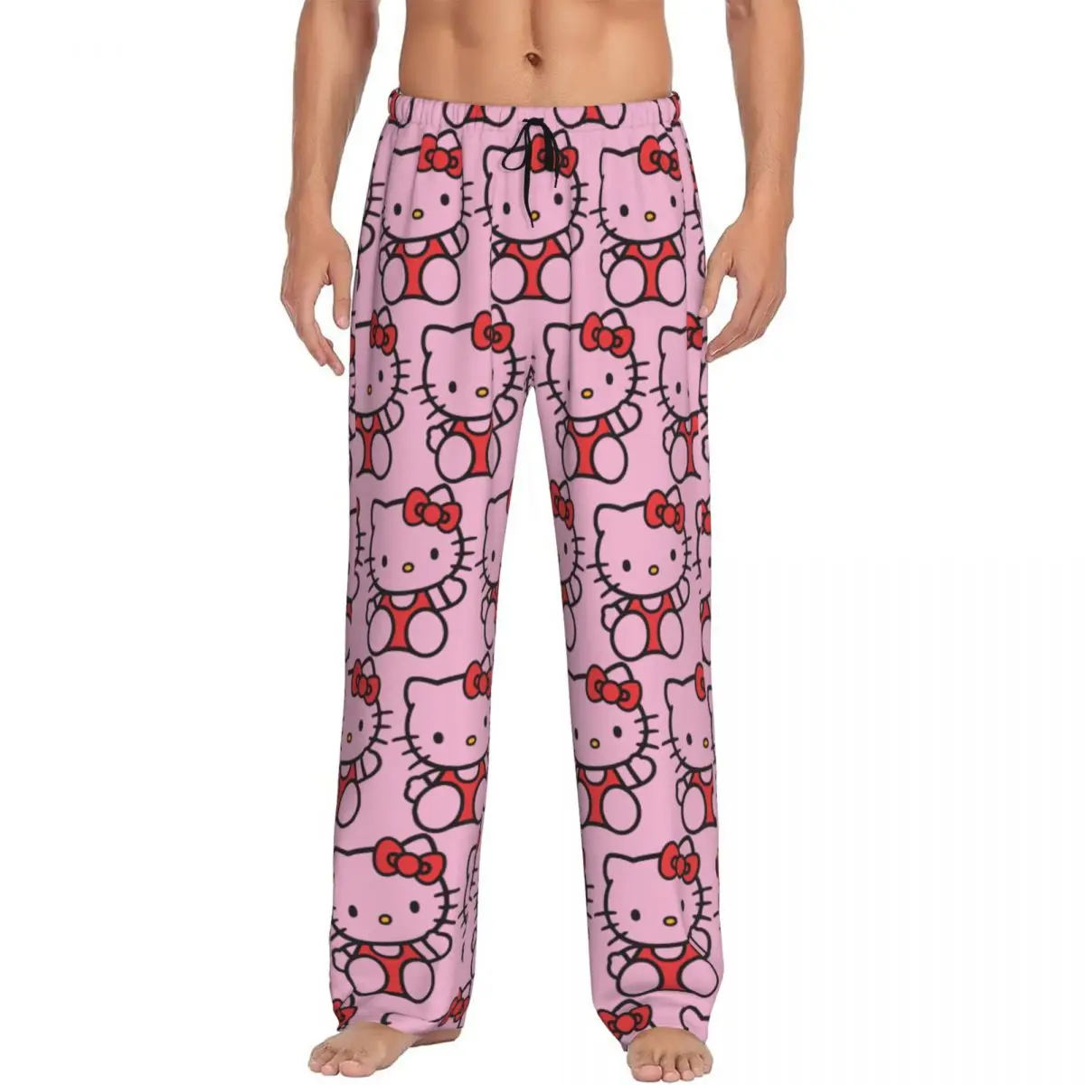 Пижамные штаны с бантом Hello Kitty из мультфильма на заказ, Мужская эластичная Пижама для отдыха и сна, штаны с карманами
Пижамные штаны с бантом Hello Kitty из мультфильма на заказ, Мужская эластичная Пижама для отдыха и сна, штаны с карманами