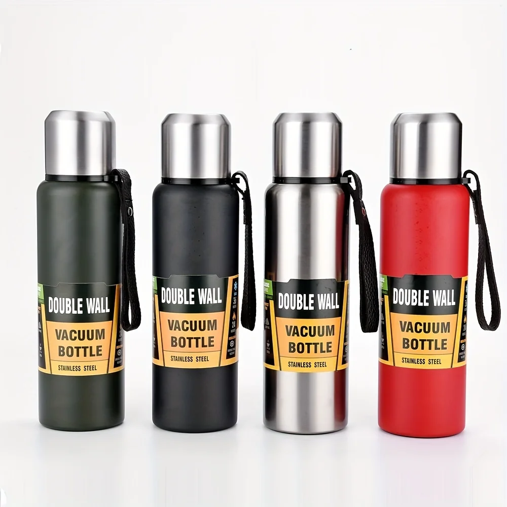 1pc, 34oz/1000ml Stainless Steel Vacuum Bottle with Carrying Strap - Insulated Water Bottle for Outdoor Sports and Camping - Cre
1pc, 34oz/1000ml Stainless Steel Vacuum Bottle with Carrying Strap - Insulated Water Bottle for Outdoor Sports and Camping - Cre
