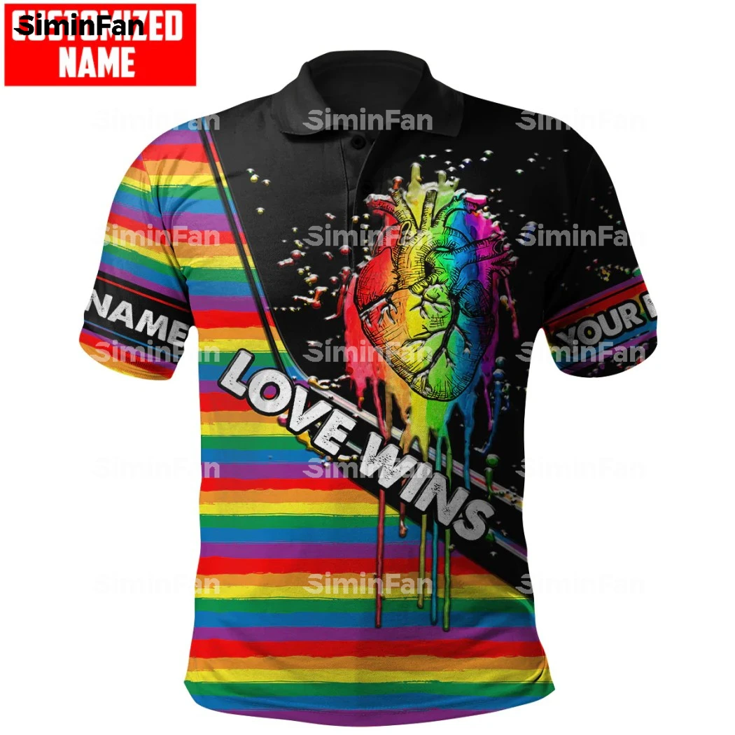 LGBT PRIDE LOVE WINS COLORFUL HEART 3D Full Printed Polo Shirts Tennis Tshirt Men Female Top Summer Tee Unisex Casual Streetwear
LGBT PRIDE LOVE WINS COLORFUL HEART 3D Full Printed Polo Shirts Tennis Tshirt Men Female Top Summer Tee Unisex Casual Streetwear