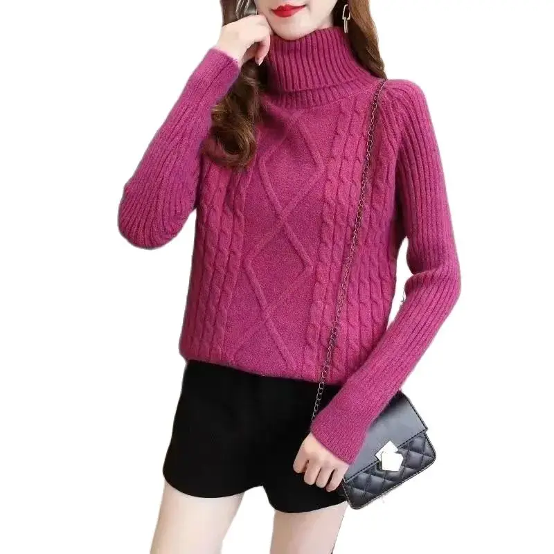 Autumn And Winter Korean Version Of The New Fashion Turtleneck Slim solid Color Joker Knit Pullover Sweater Small Fresh Blouse
Autumn And Winter Korean Version Of The New Fashion Turtleneck Slim solid Color Joker Knit Pullover Sweater Small Fresh Blouse