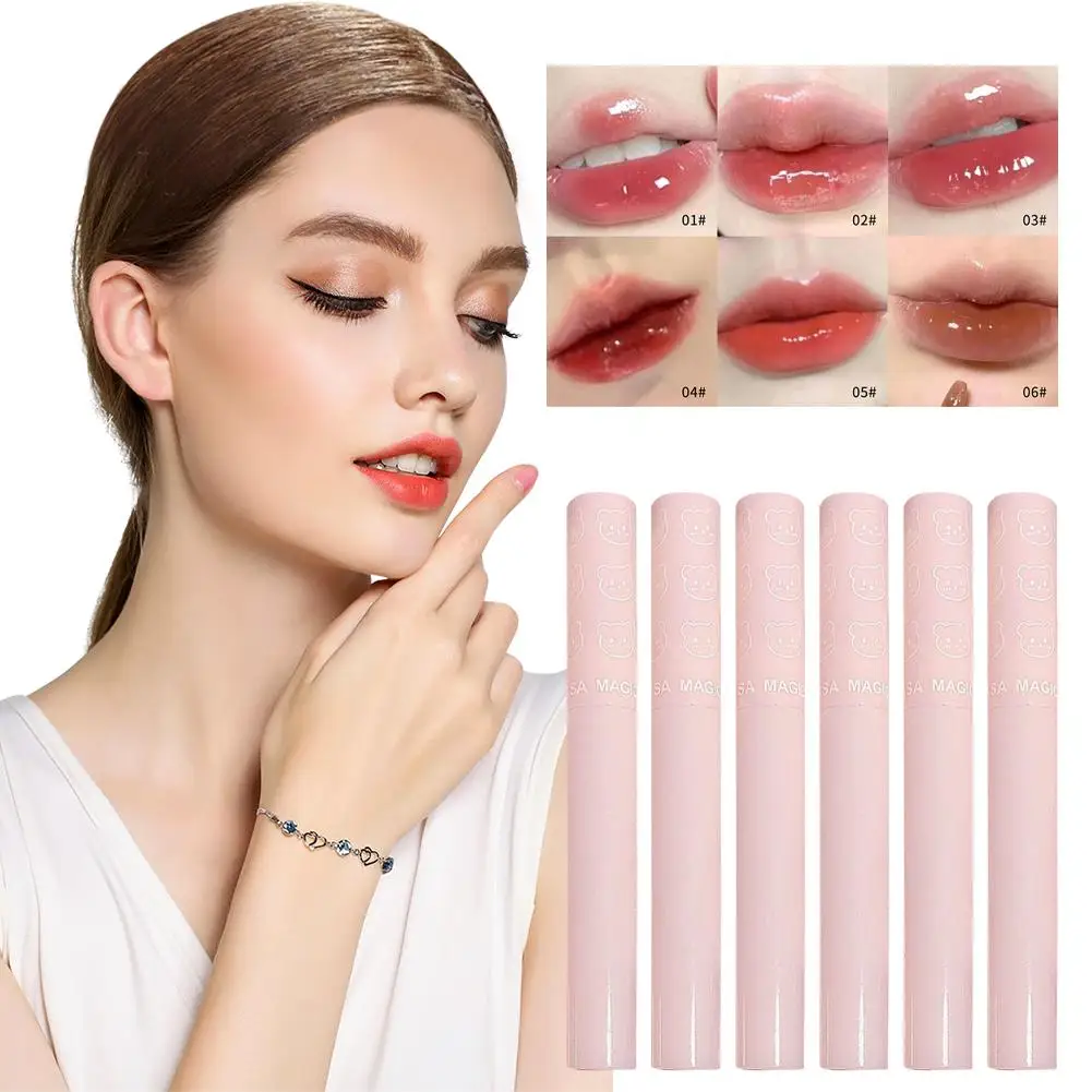 

6Pcs/Set Playful Hare-lip Glaze Set Matte Velvet Non-stick Cup Non-fade Lipstick V8U7