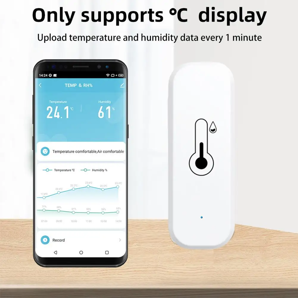 

Tuya ZigBee/WiFi Smart Temperature And Humidity Sensor Work Smart Home Security Powered With Alexa Battery Home K5U9