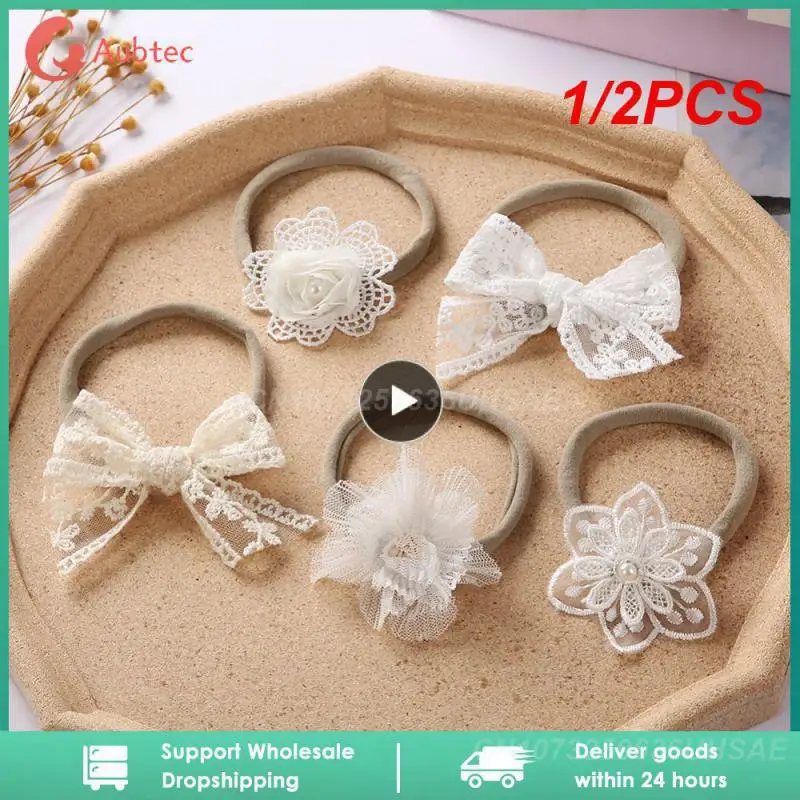 

1/2PCS Set Baby Girl Headbands Newborn Bows Elastic Hair Bands Flower Nylon Infant Toddler Hairband Headwear Baby Hair