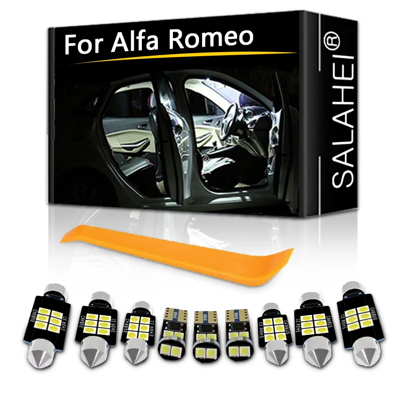 

14pcs Car LED Interior Map Dome Light For Alfa Romeo 159 2005-2011 Footwell Trunk License Plate Door Sun Visor Lamp Accessories