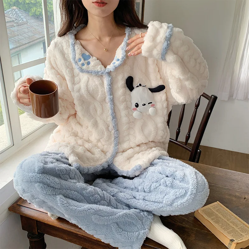 Sanrio My Melody Pochacco Pajamas Women's Winter Thickened Long Sleeve Cartoon Student Homewear Set
Sanrio My Melody Pochacco Pajamas Women's Winter Thickened Long Sleeve Cartoon Student Homewear Set