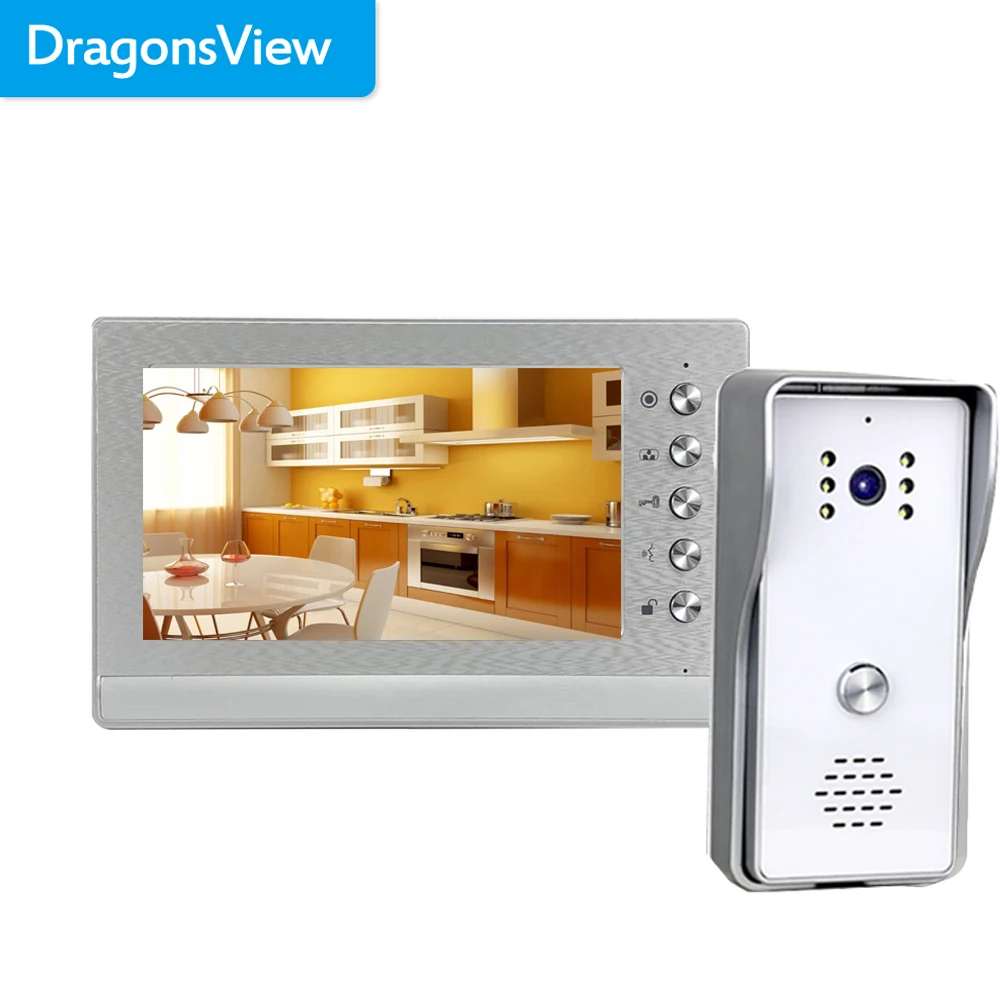 

Dragonsview 7 Inch Home Intercom Wired Video Door Phone System for Villa Apartment Doorbell Camera Waterproof Unlock