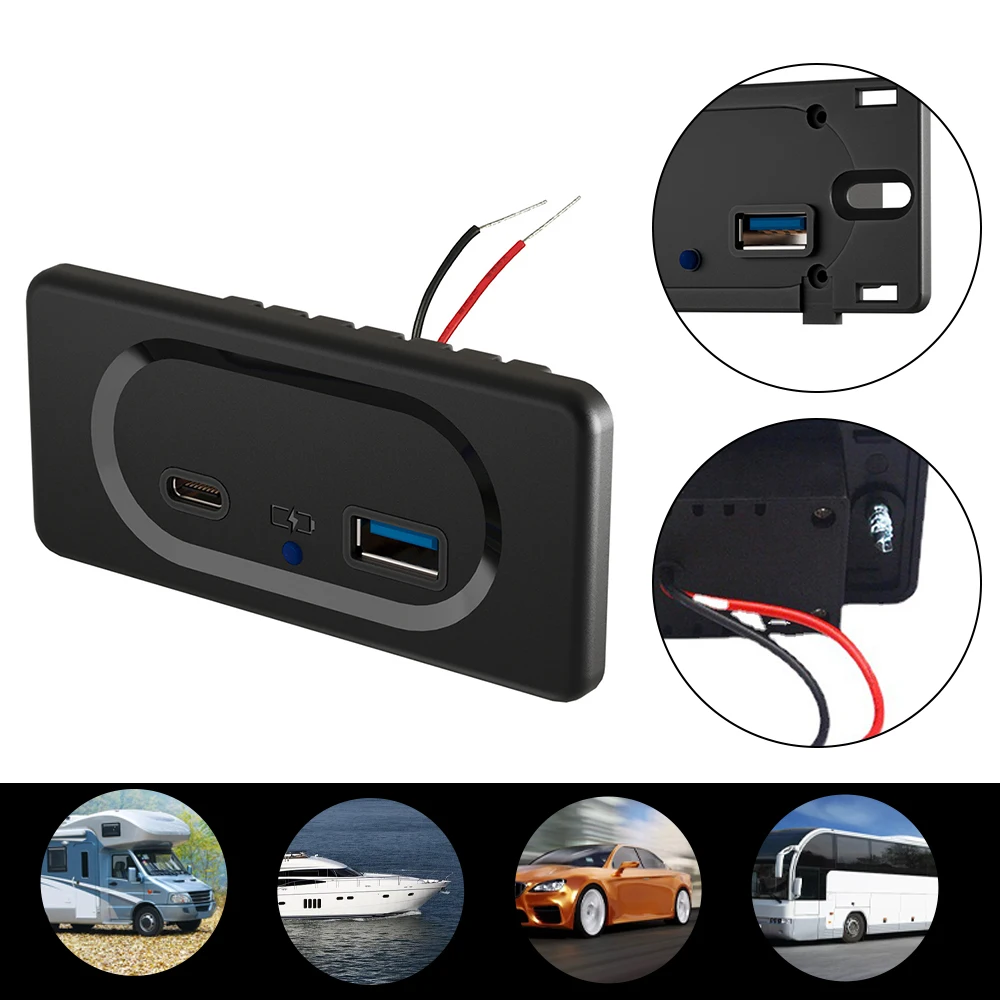 Новейшее быстрое автомобильное зарядное устройство 12 В QC3.0 + PD3.0, двойной USB-адаптер, розетка питания, зарядная панель, крепление с синей лампой
Новейшее быстрое автомобильное зарядное устройство 12 В QC3.0 + PD3.0, двойной USB-адаптер, розетка питания, зарядная панель, крепление с синей лампой