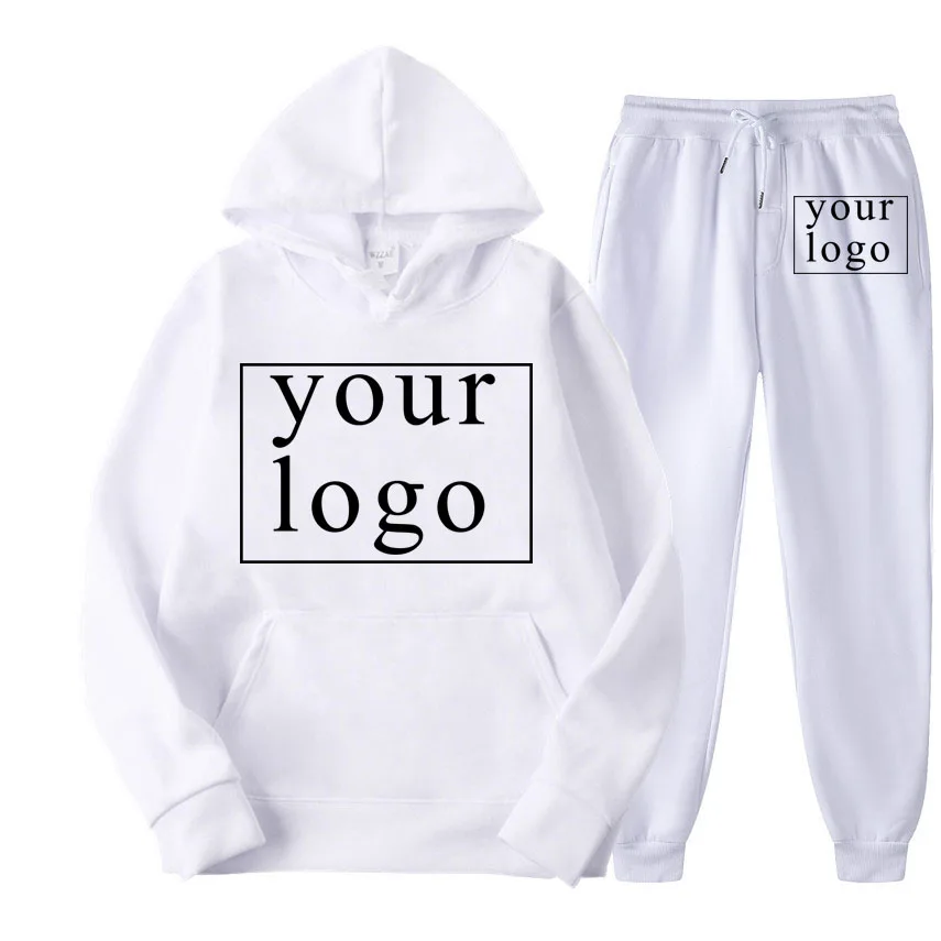 

Your Own Design Brand Logo/Picture Personalized Custom Anywhere Men Women DIY Casual solid color hoodie set Fashion New
