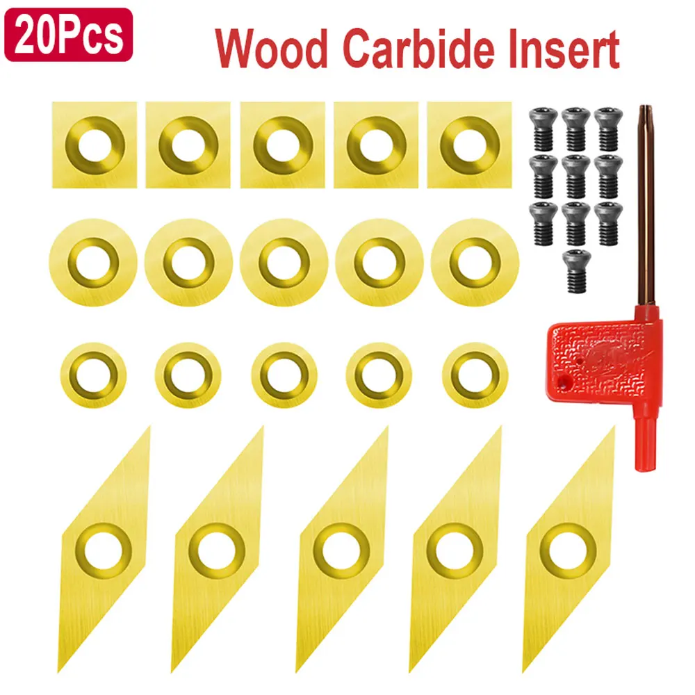 20Pcs Wood Carbide Insert Cutter Gold Silver For Wood Lathe Turning Finisher Hollow Tool Rhombus Round Square Insert Blade
20Pcs Wood Carbide Insert Cutter Gold Silver For Wood Lathe Turning Finisher Hollow Tool Rhombus Round Square Insert Blade
