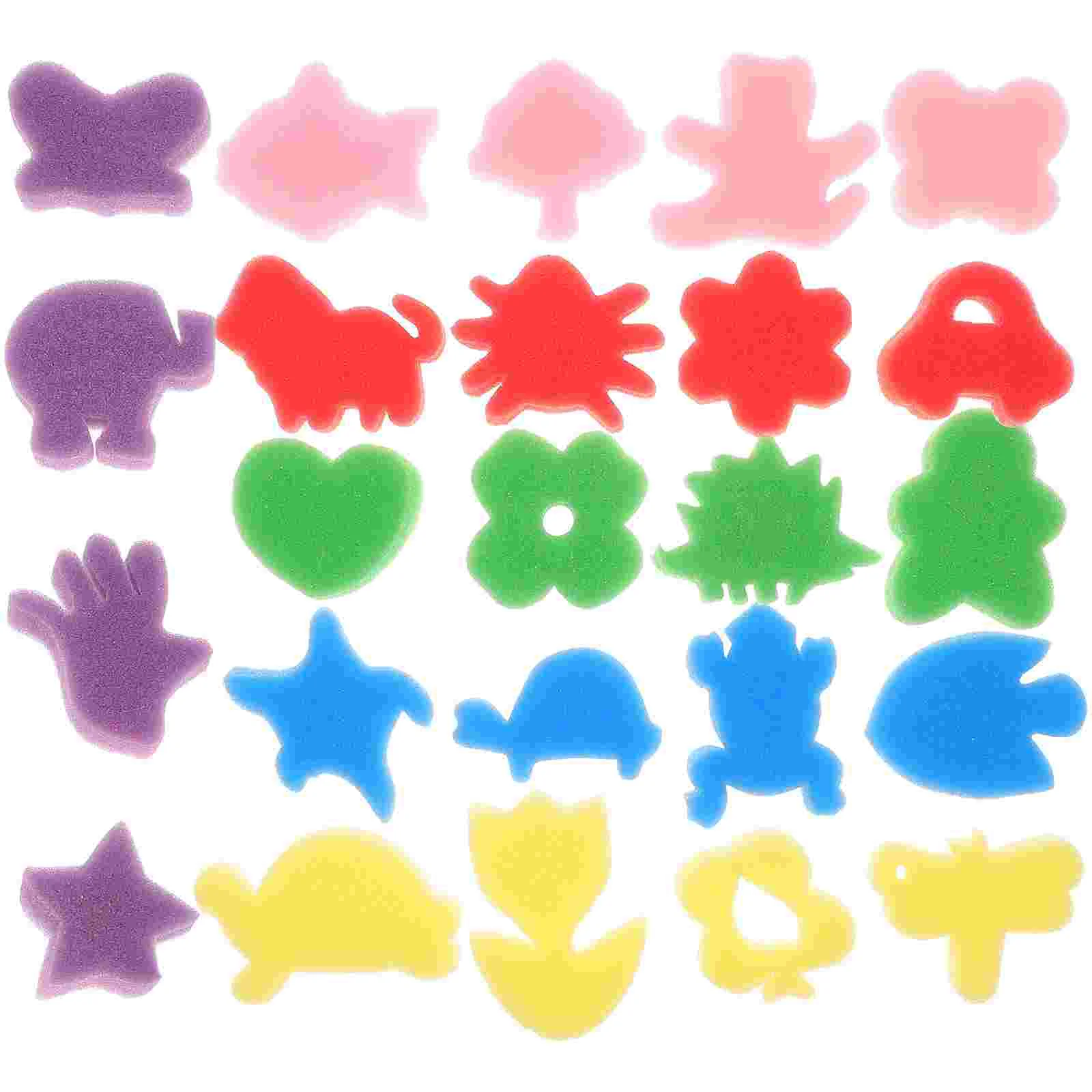 

DIY Sponge Stamper Children Painting Toys, Colorful Different Shaped Kids Non- Tool 24pcs ( )