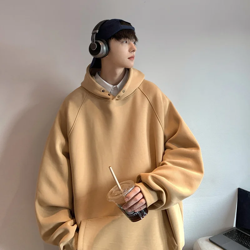 Men's Solid Buttons Design Fashion Hoodies Mens Casual Oversized Sweatshirts Male Hooded Sportswear Men Autumn Winter Hoodie
Men's Solid Buttons Design Fashion Hoodies Mens Casual Oversized Sweatshirts Male Hooded Sportswear Men Autumn Winter Hoodie