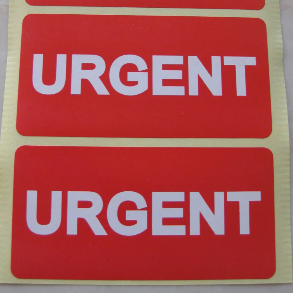 100pcs 76x38mm URGENT Delivery Reminder Label for Fast Shipping Hurry Handling In Rush Attention Gloss Paper Documents Sticker
100pcs 76x38mm URGENT Delivery Reminder Label for Fast Shipping Hurry Handling In Rush Attention Gloss Paper Documents Sticker
