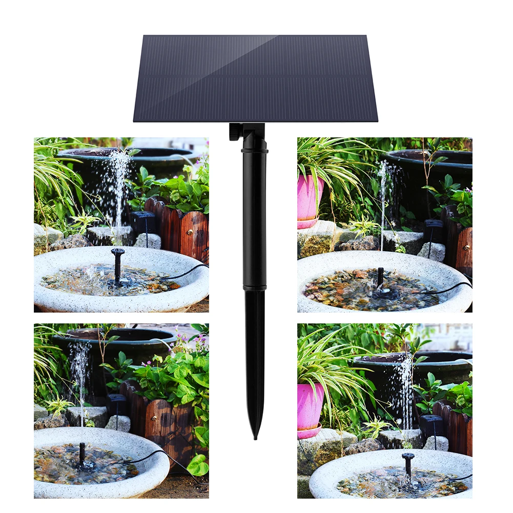 5W 5V Solar Fountain for Bird Bath Solar Water Fountain Pump With 6 Nozzles & 3M Water Cable 180L/h for Pond, Fish Tank, Garden 21 Sf839379f11a041248f9c55ee0c789d55a