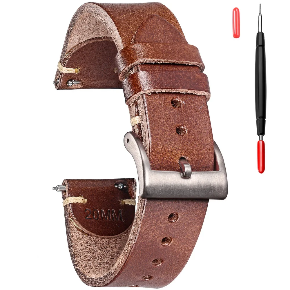 HEMSUT Leather Watch Bands for Men Italian Buttero Handmade Watch Strap Quick Release Vintage Replacement Wrap of 18mm 20mm 22mm
HEMSUT Leather Watch Bands for Men Italian Buttero Handmade Watch Strap Quick Release Vintage Replacement Wrap of 18mm 20mm 22mm