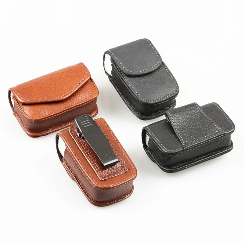 

Leather Presbyopic Glasses Case Classic Belt Wearable Handmade Hard Waist Bag Folding Myopic Lens Box Portable Glasses Box
