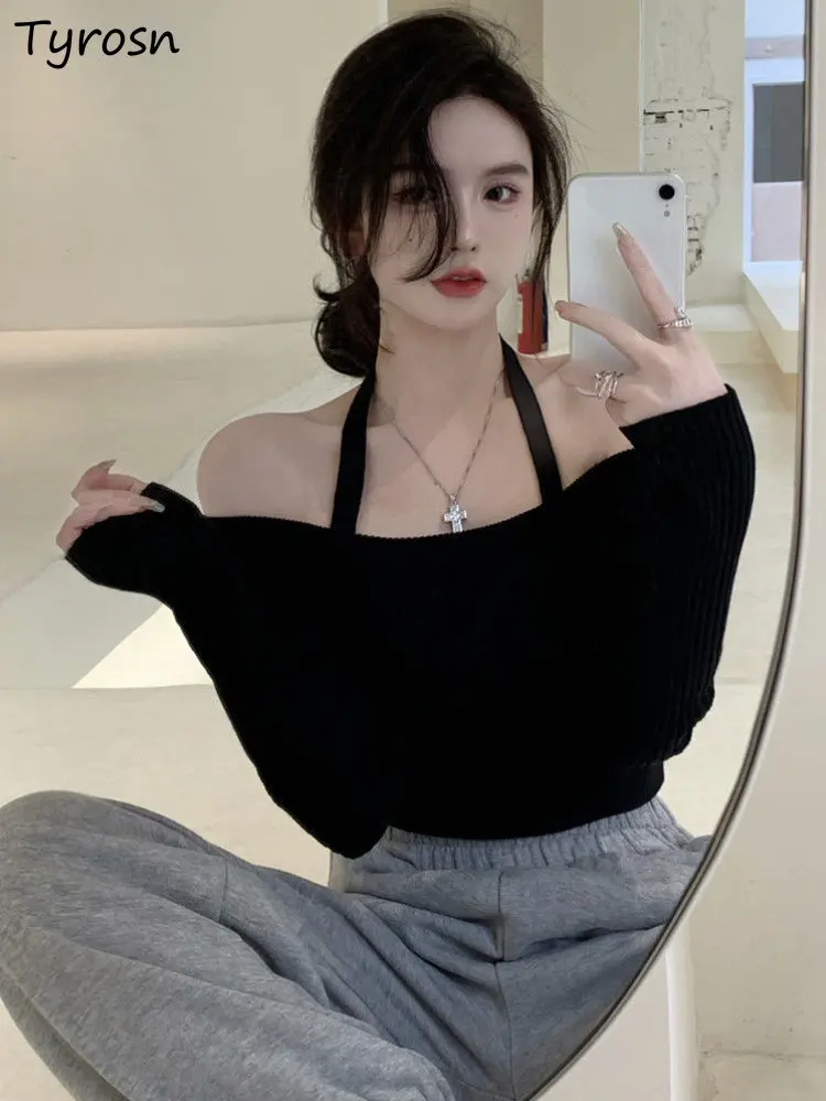 Neck-mounted Pullovers Women Slim Sexy Design Minimalist Pure All-match Leisure Hot Girls Autumn Knitting Korean Style Chic Crop
Neck-mounted Pullovers Women Slim Sexy Design Minimalist Pure All-match Leisure Hot Girls Autumn Knitting Korean Style Chic Crop