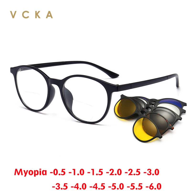 Мужские и женские очки для близорукости VCKA, круглые очки с магнитной застежкой и оправой от-0,5 до-6,0, компьютерные очки с защитой от синего света
Мужские и женские очки для близорукости VCKA, круглые очки с магнитной застежкой и оправой от-0,5 до-6,0, компьютерные очки с защитой от синего света