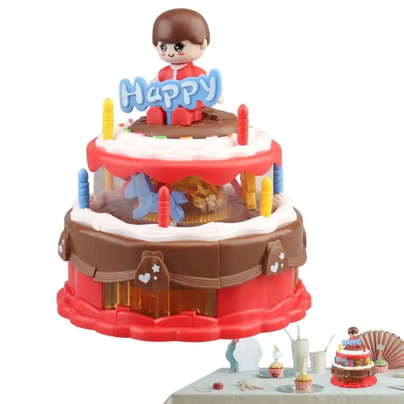 

Поющая игрушка для торта на день рождения, электрическая вращающаяся музыкальная игрушка для торта, мультяшная Изысканная детская игрушка для торта на день рождения, поющие игрушки для мальчиков и