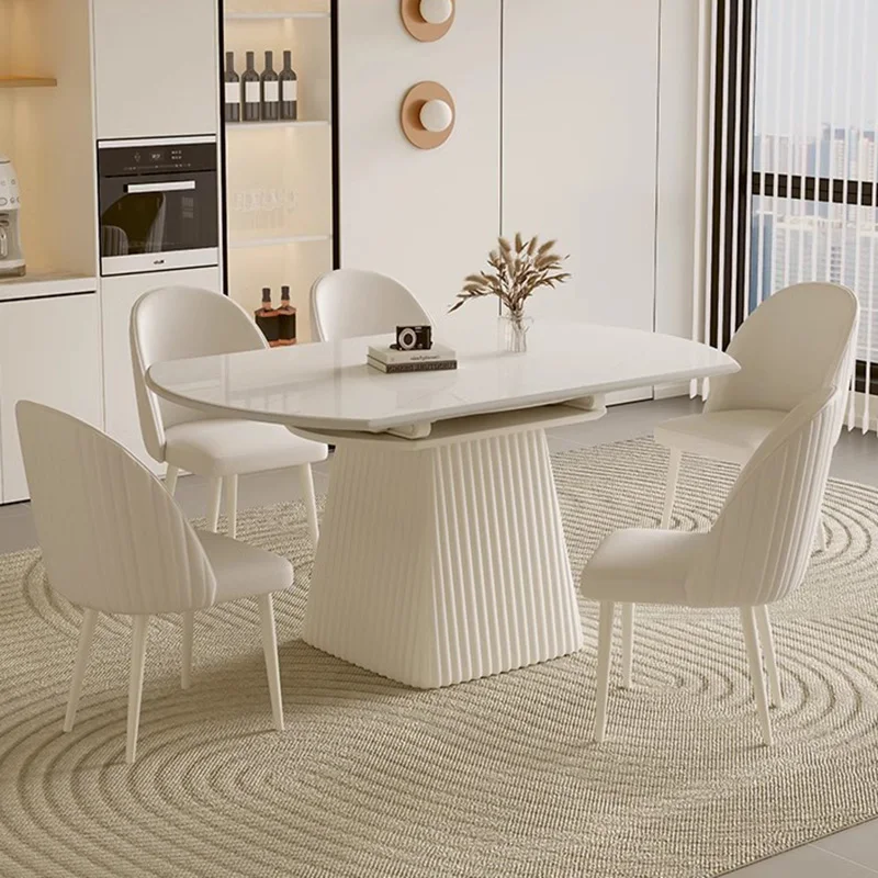 

Multifunctional Extendable Dining Table Nordic Minimalist Organiser Breakfast Dining Tables 8 Chairs Mesa Plegable Furniture