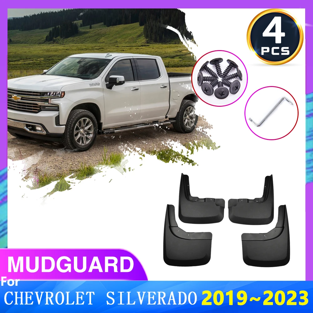 

For Chevrolet Silverado 1500 2500 3500 GMC Sierra 2019 2020 2021 2022 2023 Mud Flaps Fender Front And Rear Mudguards Accessories